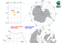 Il veloce viaggio del Polo Nord magnetico verso la Siberia misurato con i satelliti europei Swarm