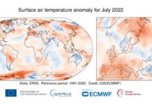 La prolungata e intensa ondata di calore che ha colpito vaste aree dell’Europa occidentale e settentrionale ha battuto tutti i record di temperatura