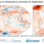 Temperature eccezionali registrate in Groenlandia e complessivamente il quarto settembre più caldo a livello globale 