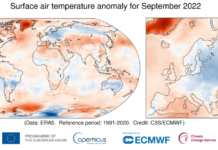 Temperature eccezionali registrate in Groenlandia e complessivamente il quarto settembre più caldo a livello globale