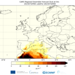 L’ampio trasporto di polvere sahariana influisce sulla qualità dell’aria nell’Europa meridionale